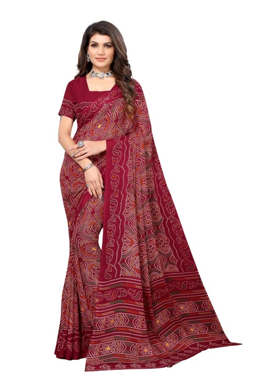 Fancy Georgette Printed Saree With blouse